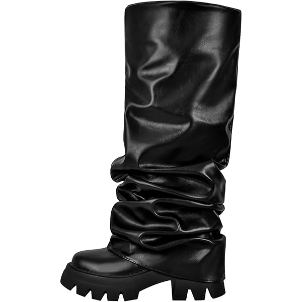 Amazon.com | richealnini Metallic Knee High Boots Women